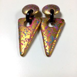 Gold Painted Clip Earrings